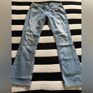 ripped bootcut jeans